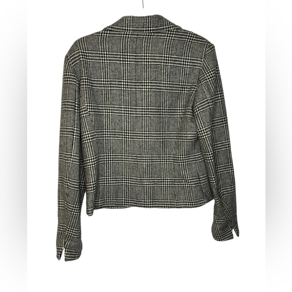 Armand Ventilo Vintage Black White Houndstooth Wool Blazer Size 44 US 8 - Picture 5 of 10
